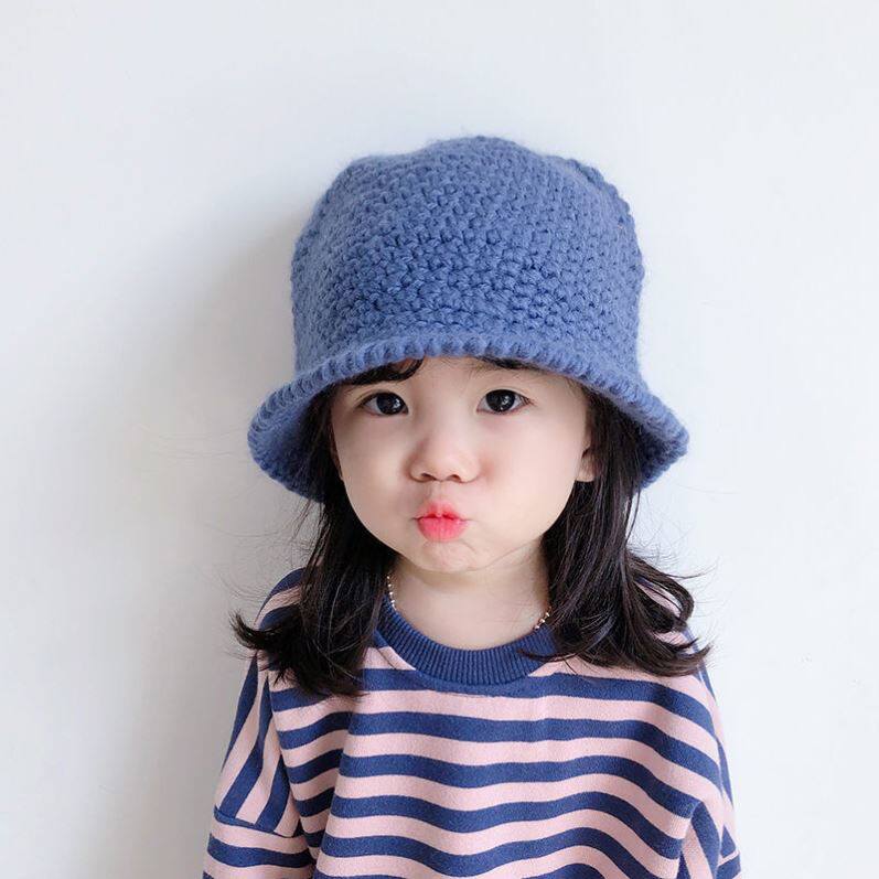 Children's Hat Winter Gas Fashion About Bucket Fisher Hat Daily Pure Knitted Wool Hat