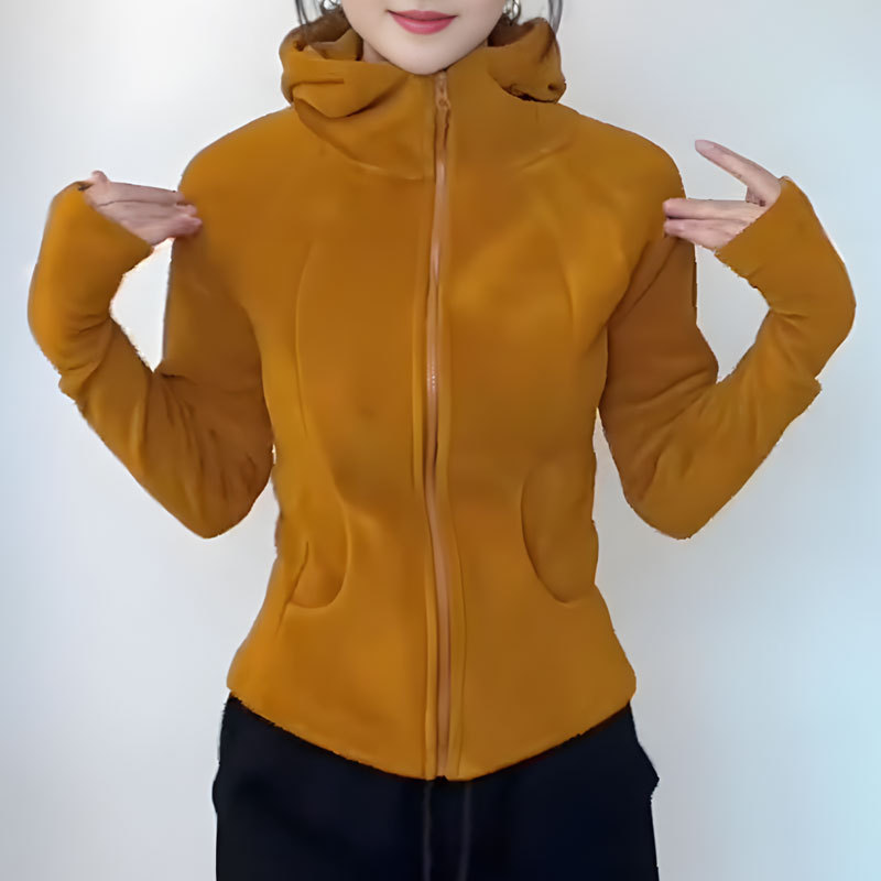 Retro Style Hooded Pure Color Sweatshirt Jacket for Women 2026 Spring New Style Casual Slimming Look Lazy and High-End Long Sleeves Retro Style Hooded Pure Color Sweatshirt Jacket for Women 2026 Spring New Style Casual Slimming Look Lazy and High-End Long Sleeves