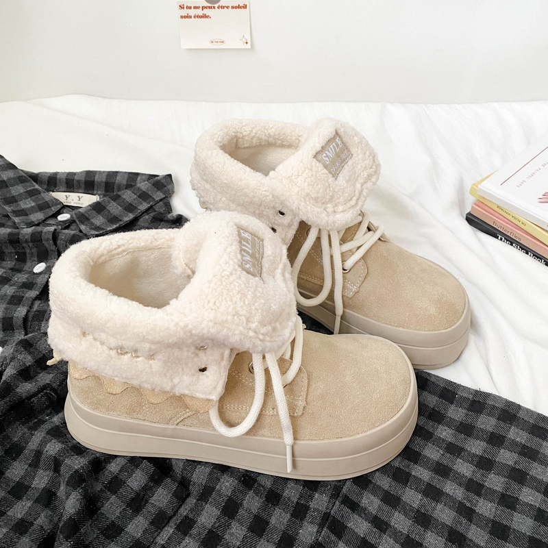 2025 New Winter Fleece-Lined Warm Dual-Wear Snow Boots for Women, Trendy and Fashionable Versatile Cotton Shoes, Sports Short Boots