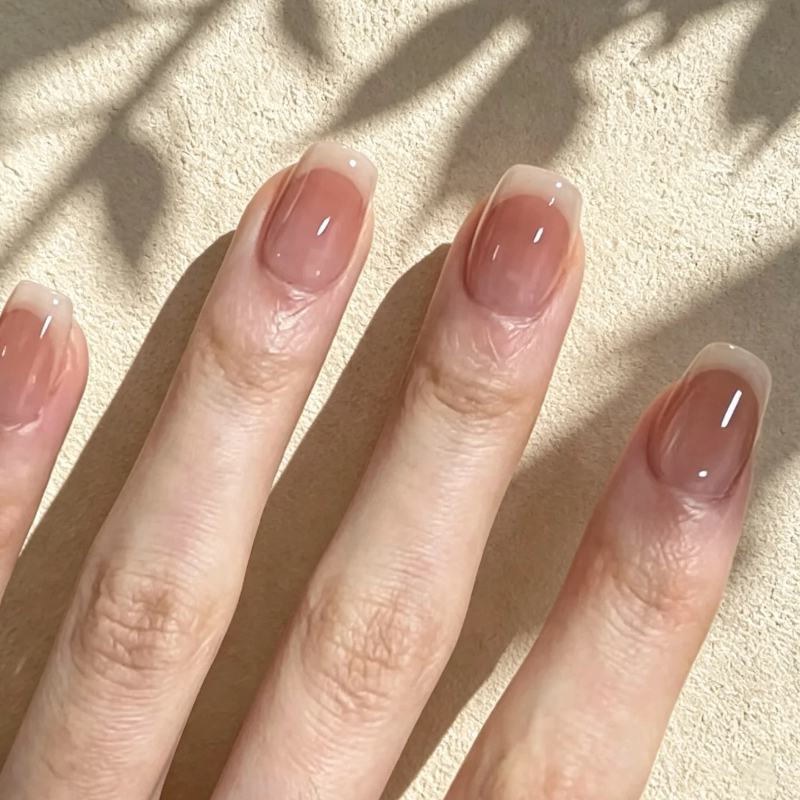 Purely Handmade Nail Patches, Simple and Versatile, Ice-Clear Nude Color French Fake Nails, Gentle and High-End Style, Wearable Nails Purely Handmade Nail Patches, Simple and Versatile, Ice-Clear Nude Color French Fake Nails, Gentle and High-End Style, Wearable Nails