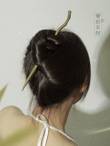 追师 Длинная китайская шпилька из сандалового дерева, современная заколка для волос, китайский стиль, изысканный стиль, простой и элегантный дизайн