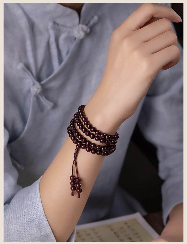 Thousand-year-old Indian small-leaf rosewood bracelet with 108 prayer beads 2.0 prayer bead necklace for men and women sandalwood rosewood hand 錬 pic 6