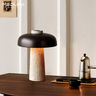Gelbe travertin-pilz-tischlampe im wabi-sabi-stil, high-end-atmosphärenlampe im japanischen stil, mittelalterliche schlafzimmer-wohnzimmer-nachttisch-retro-lampen