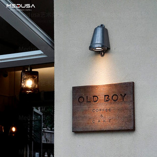 Lámpara de pared con foco retro impermeable para exteriores, estilo industrial medieval, cafetería al aire libre, tienda de té con leche, luz de señal para puerta y pared exterior