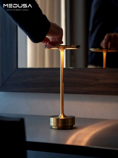 Japanese Ambientec Restaurant Table Lamp Touch Control Retro Rechargeable Bar Table High-End Camping Atmosphere Lighting