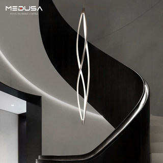 Lámpara de escalera italiana nemo, diseño minimalista, villa dúplex, luz giratoria para escalera tipo loft