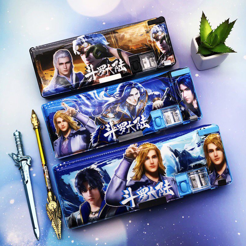 Doulu Daluo stationery box Tang San Douluo mainland stationery box primary school boy Nezha eat chicken cartoon animation