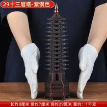 Lianshantang colored copper nine-story and thirteen-story Wenchang Tower ornaments nine-story and thirteen-story copper handicrafts home living room desk