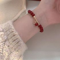 Natural Zhu sandstone bracelet womens ins not falling out of color Diy small crowdsourced year forwarding handstring girlfriends Birthday Gifts