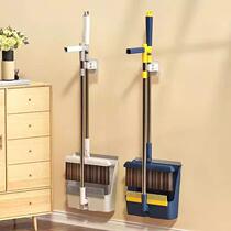 Thickened folding dustpan and broom combination soft-bristle broom head non-stick hair sweeping broom set two-piece set