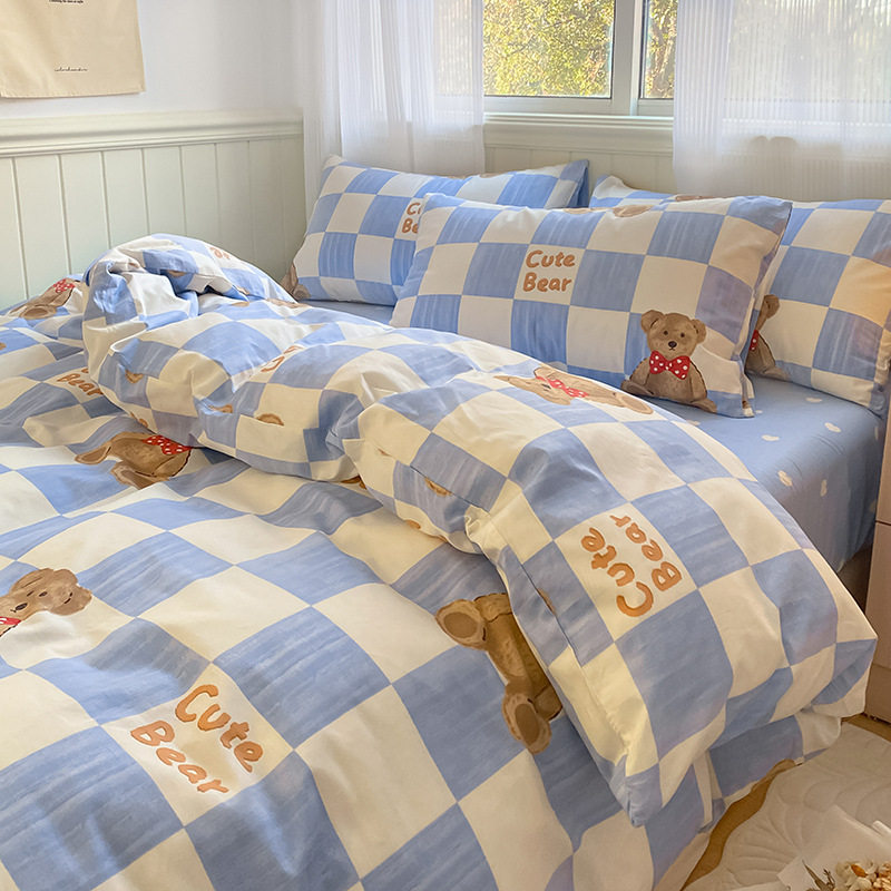 Full cotton four sets 2022 Spring Summer New pure cotton Three small frescoed bed linen bed bedding