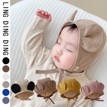 Newborn baby hat Spring fall thin child Care ear hat pure cotton can care for halogen door male girl child hat