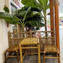 Customized bamboo table and chair bamboo table and stool combination outdoor bamboo dining table and chair bamboo chair bench bamboo back chair