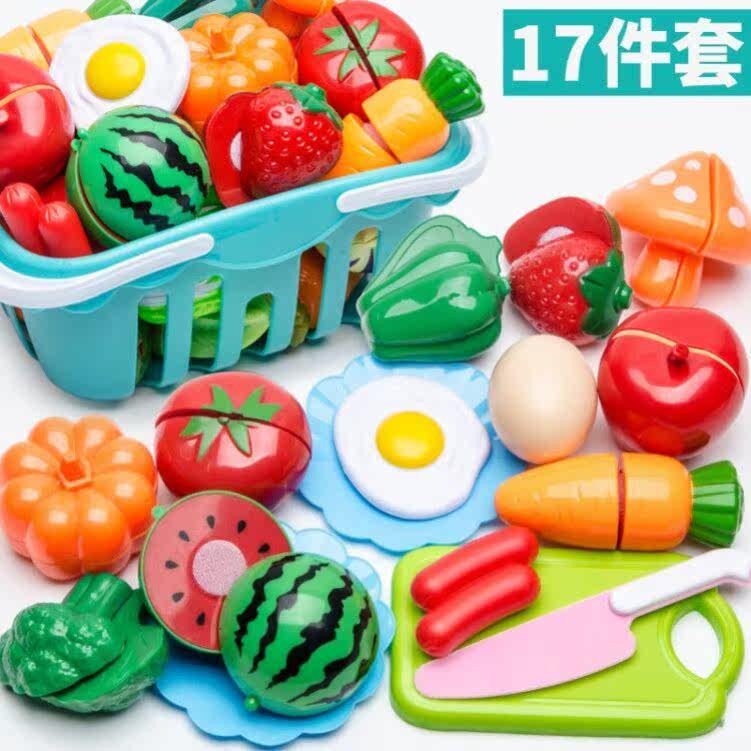 Children's fruit-cutting toy set plays home wine kitchen-cutting vegetable pizza toy boys and girls cake-cutting music