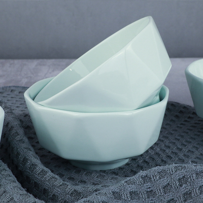 【乌兰茶晶】家用钻石八角陶瓷碗*4头