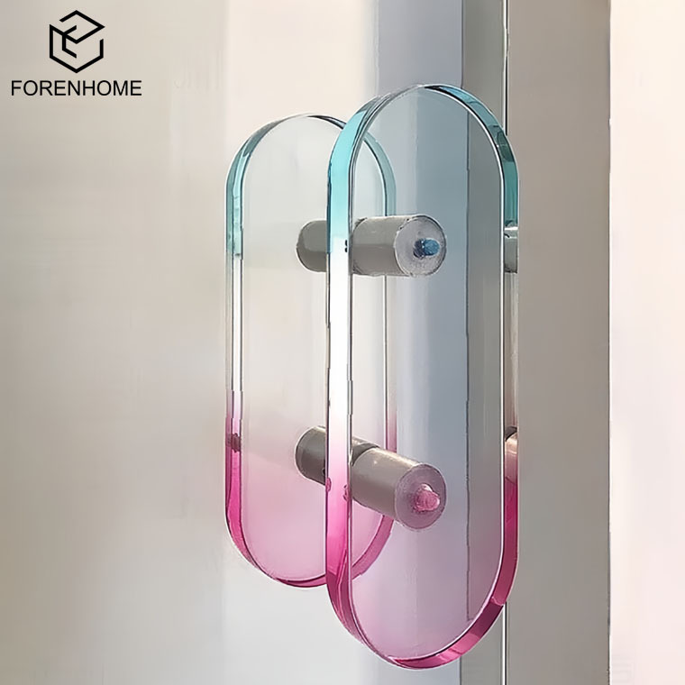 Designer Transparent Gradient Acrylic Door Handle, Simple and Unique Villa Crystal Handle, Office Glass Handle