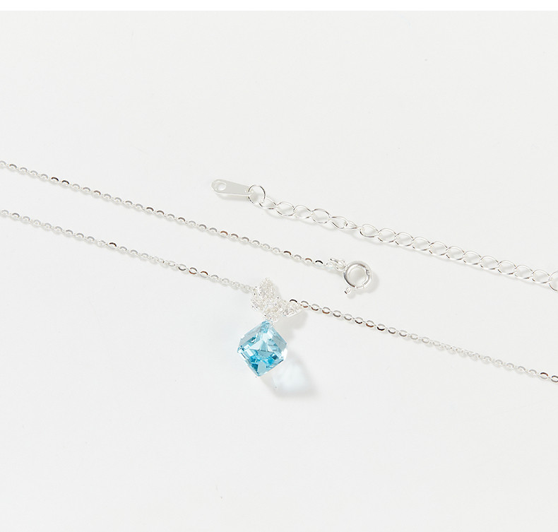 Серебряное ожерелье 三福925银多巴胺闪闪短项链单条 气质时尚首饰配饰链844027 Sanfu