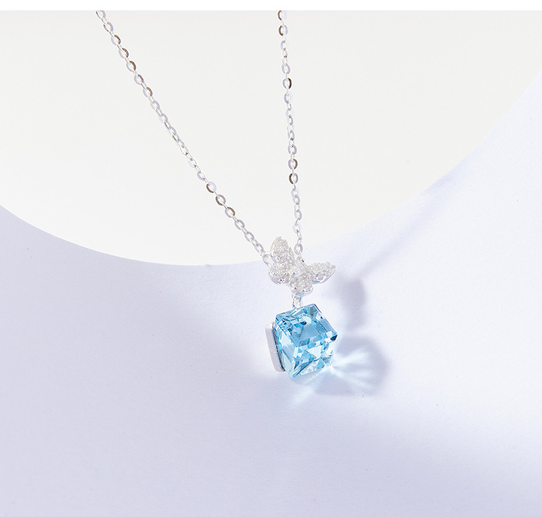 Серебряное ожерелье 三福925银多巴胺闪闪短项链单条 气质时尚首饰配饰链844027 Sanfu