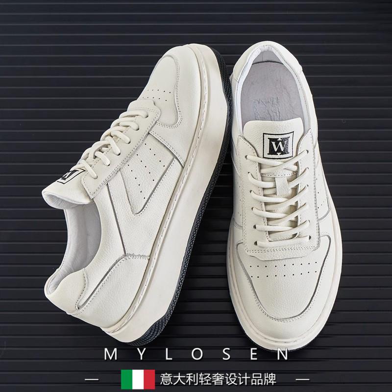 Mai Luosen First-Layer Cowhide Casual Leather Shoes 2026 New Spring Sneakers White Versatile Comfortable Shoes White Sneakers