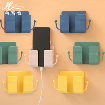 Wall hanging phone rack bracket stickup type creative remote control box-free hanging wall-style hook shelf