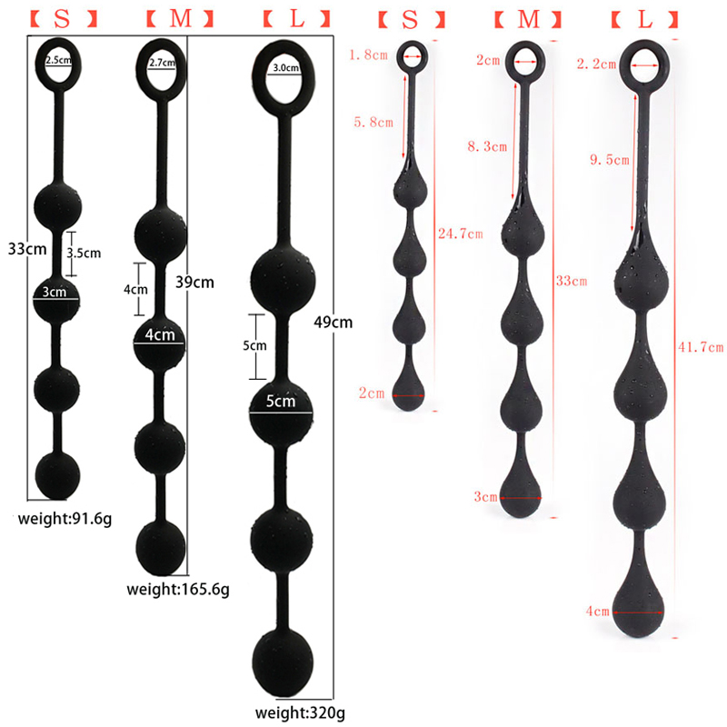 Silicone Big Anal Beads Balls Butt Plug Adults Erotic Sex To