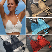 New Triangle Bikini Top Woman Hollow Out Swimsuit Crochet Bl