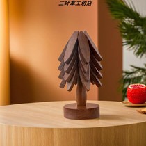 一棵树叶形餐桌隔热垫家用耐高温木质防烫厨房砂锅垫子菜碗垫杯垫