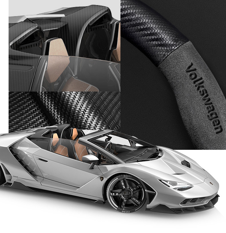 Volkswagen Sagitar Steering Wheel Cover 06-24 Ultra-Thin Anti-Slip Carbon Fiber Four-Season Universal Leather Suede Car Handlebar Cover