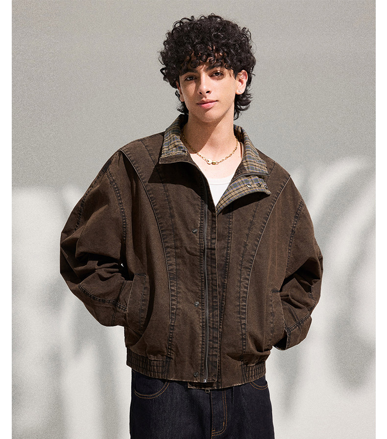 Spring Autumn Coat Men's Streetwear Fashion Vintage Loose Casual