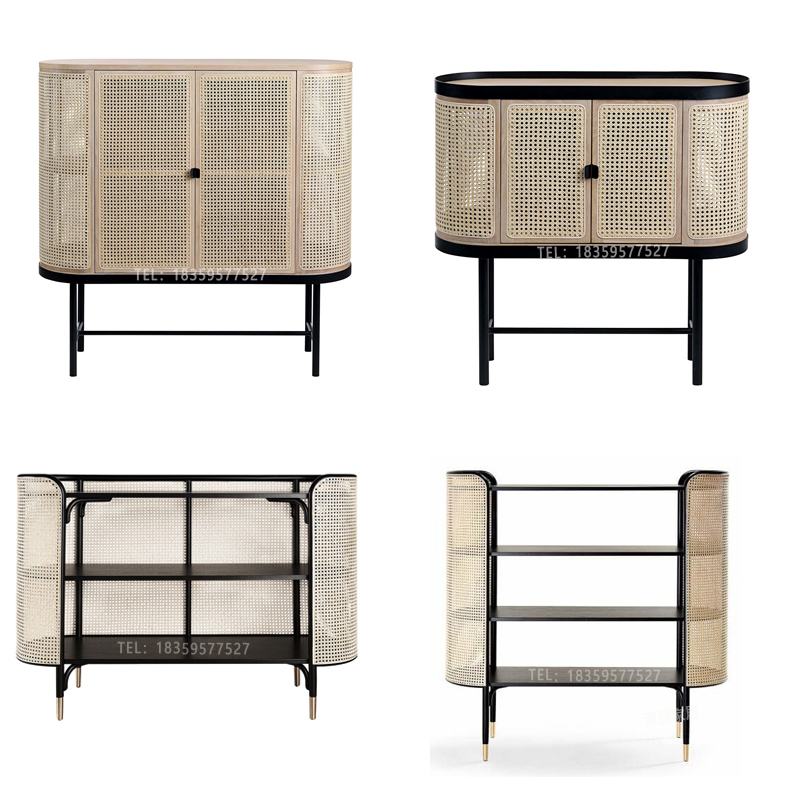 Nordic Simple Solid Wood Rattan Sideboard, Guesthouse Clubhouse Decorative Cabinet, Hotel Entrance Cabinet, Bookcase, Decorative Storage Cabinet Nordic Simple Solid Wood Rattan Sideboard, Guesthouse Clubhouse Decorative Cabinet, Hotel Entrance Cabinet, Bookcase, Decorative Storage Cabinet