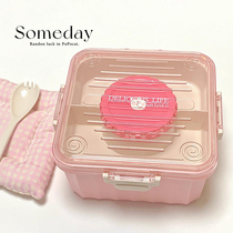 New lunch box microwave heated large capacity fruit box picnic box office worker lunch box with lunch box soup bowl