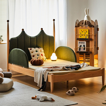 Dongda childrens bed boy soft bed teen bedroom girl solid wood bed 1 2 meters 1 35 beech childrens bed