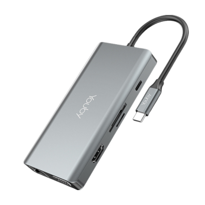 Youby Type-C扩展坞笔记本HDMI转接4K高清多功能HUB集线器C转USB3.0网口VGA适用于MacBook华为联想苹果电脑