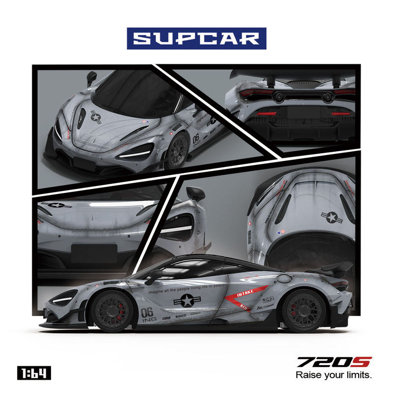 Sc 1:64 Mclaren 720S Gray Shadow Painted Simulation Alloy Car Model Sc 1:64 Mclaren 720S Gray Shadow Painted Simulation Alloy Car Model