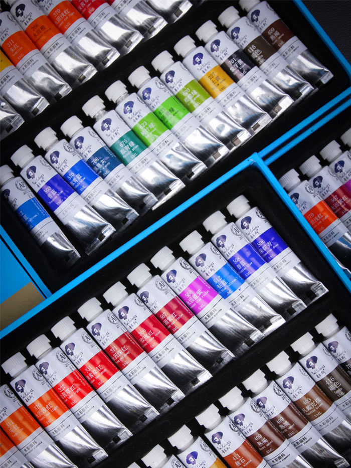 Rubens Caroline Watercolor Pigment Set Fine Arts Students dedicated watercolor 5ml tubular pigment 18 color 24 color 36 color beginners hand painting convenient Carolin watercolor painting