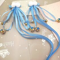 Ancient Wind Hair Clip Hanfu Hair Accessories Childrens COS Performance Headwear Female Butterfly Knots Wool Ball Bell Streaming Su Pair Hairpin Clip