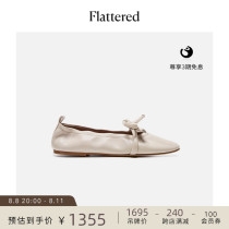 Flattered Polly Ms. Hand Butterfly Bow Ballet Flatered Solar Milk White 22 Summer New Model