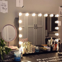Internet celebrity makeup mirror desktop LED light mirror vanity mirror light bulb large home girl dormitory light mirror desktop