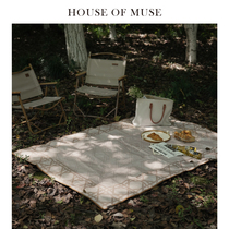 Muses picnic mat moisture-proof mat thickened cotton and linen outdoor outing lawn camping camping mat ground mat tent mat