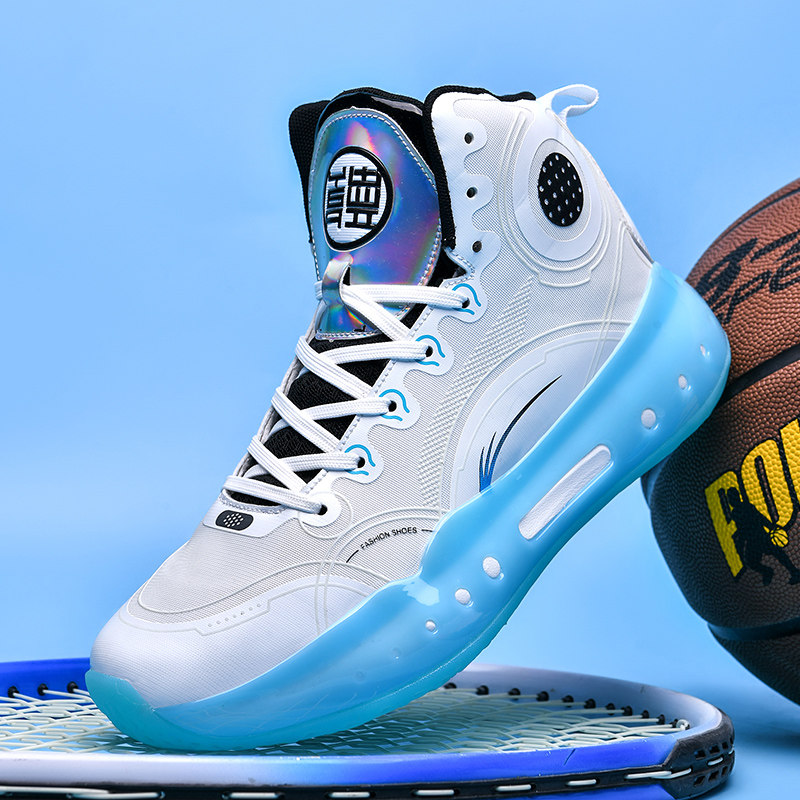 Yushuai three male students sports high-top basketball shoes luminous cement ground actual combat wear-resistant non-slip shock-absorbing breathable youth