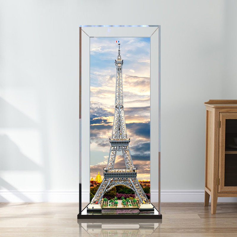 Suitable for Lego 10307 Paris Eiffel Tower Acrylic Display Box, Transparent Dust-Proof Box, Figure Storage Box