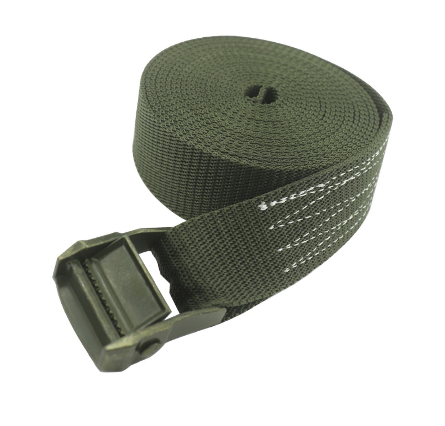 Buckle binding belt 38mm tensioner belt item tightening belt zinc buckle thickened luggage 1.5-inch fixing belt Army Green