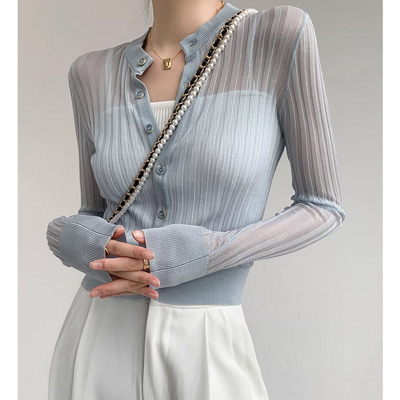 FS冰丝防晒开衫女薄款配吊带连衣裙外搭罩衫夏季小坎肩针织空调外