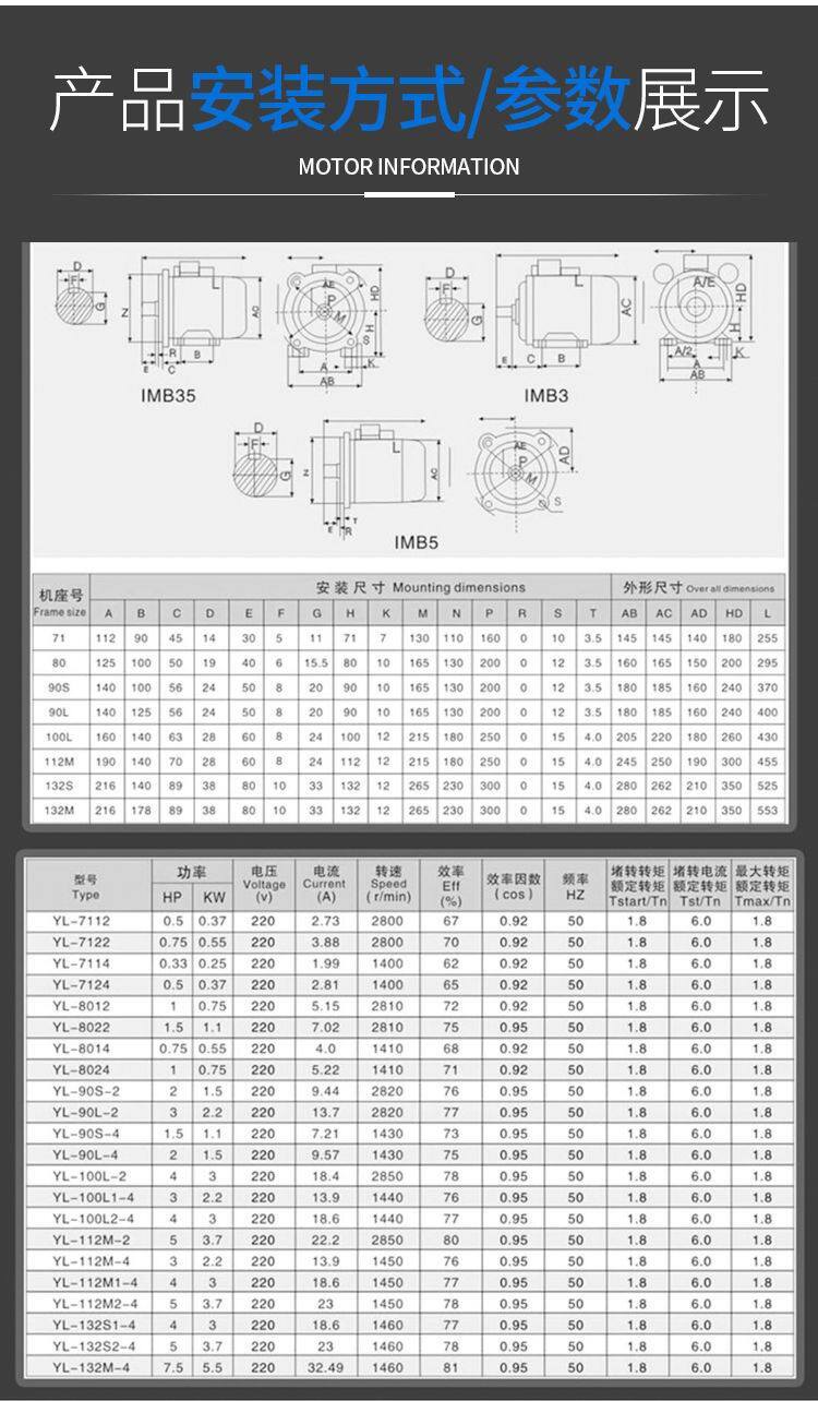Двигатель 单相电机220v小型两相0.75/1.1/1.5/2.2/3/4kw全铜异步电动机马达 Minyu