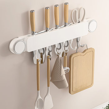 Suction cup knife holder multi-function household wall-mounted kitchen kitchen utensils hanger spoon knife kitchen knife shovel storage rack
