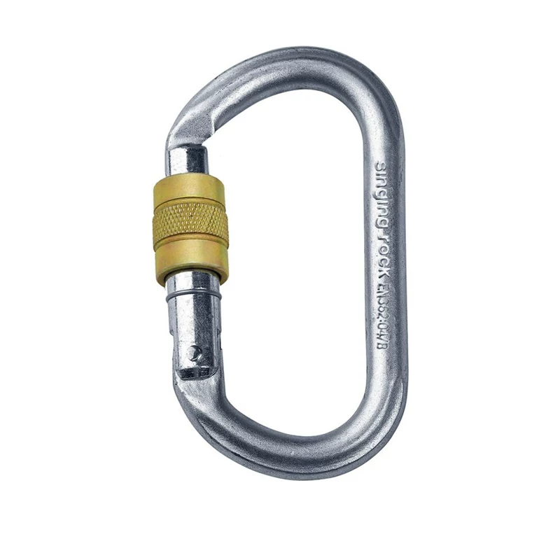 Singing Rock 30KN Silk Lock Lock Sanmian automatic door O -type steel lock climbing steel lock mountaineering lock