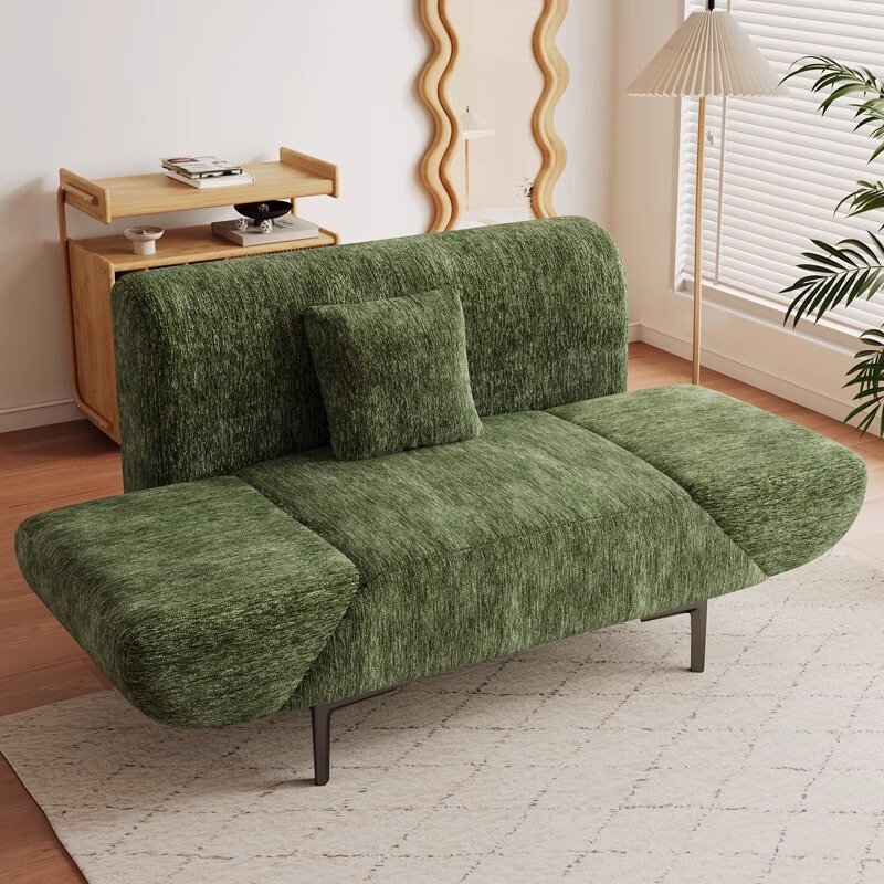 2026 New Retro Green Chenille Functional Leisure Chair Small Apartment Living Room Designer Single Seat Sofa 2026 New Retro Green Chenille Functional Leisure Chair Small Apartment Living Room Designer Single Seat Sofa