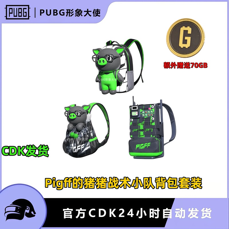 Pubg Playerunknown's Battlegrounds Backpack Pigff's Piggy Tactical Squad Backpack Set Green Electromagnetic Backpack Cdk