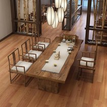 New Chinese Kung Fu Tea few 1 meters 8 tea table Zen Table Tea Table Solid Wood Bubble Tea Table Log Tea Table combination