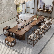 New Chinese Zen 3 meters 8 tea table and chair combination housetea table soft wood board office kung fu tea table